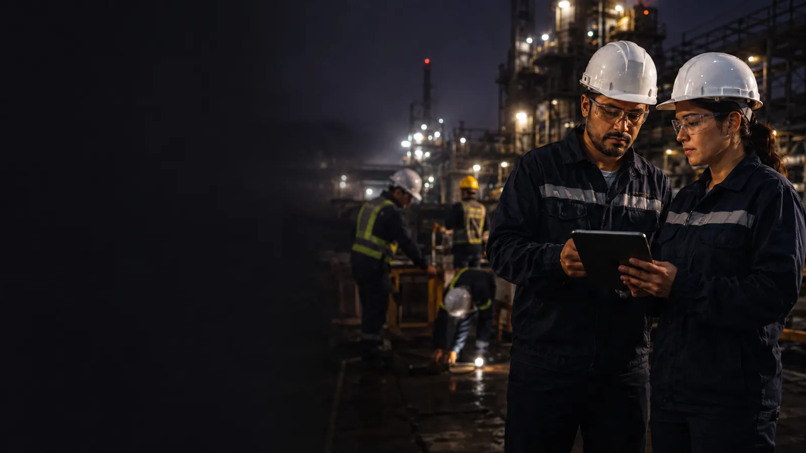 Equipo de prevención de riesgos usando Clodi en una operación industrial
